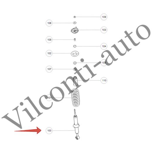 АМОРТИЗАТОР ПЕРЕДНИЙ ЛЕВЫЙ TANK 500 2905321XGW04A 100% ОРИГИНАЛ