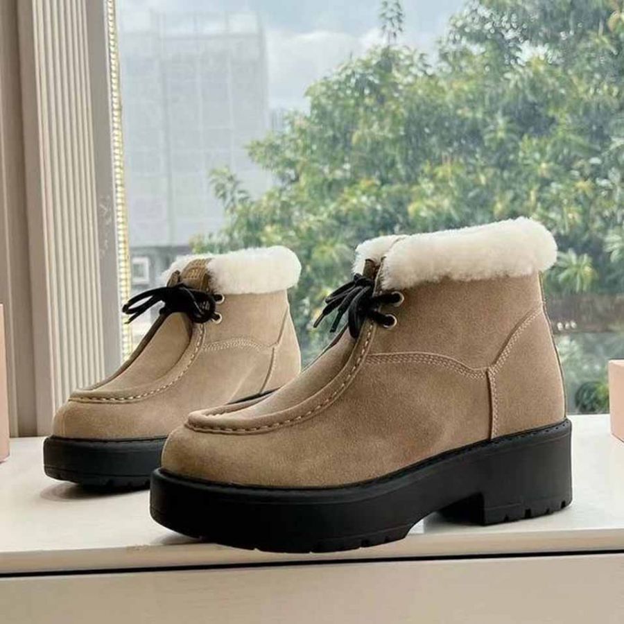 Ботинки PRADA с мехом Premium