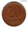 Литва 20 центов 1991