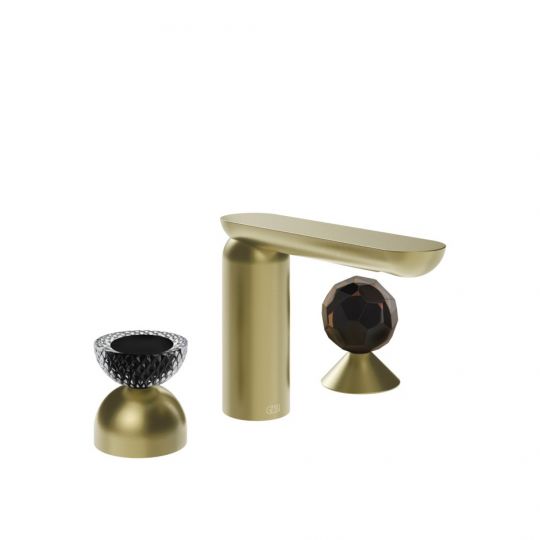 Смеситель для раковины Gessi Perle 74728 без донного клапана с вентилем-полусферой из муранского стекла Balloton и вентилем-сферой из муранского стекла Sfaccettato схема 5