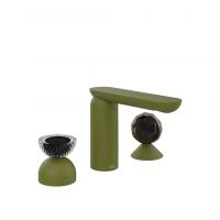 Смеситель для раковины Gessi Perle 74728 без донного клапана с вентилем-полусферой из муранского стекла Balloton и вентилем-сферой из муранского стекла Sfaccettato схема 13