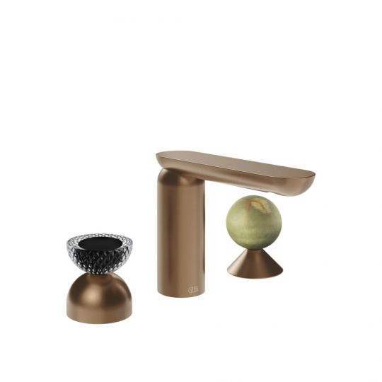 Смеситель для раковины Gessi Perle 74758 без донного клапана с вентилем-полусферой из муранского стекла Balloton и вентилем-сферой из камня Onyx Green схема 7 Смеситель для раковины Gessi Perle 74758 без донного клапана с вентилем-полусферой из муранского стекла Balloton и вентилем-сферой из камня Onyx Green схема 7