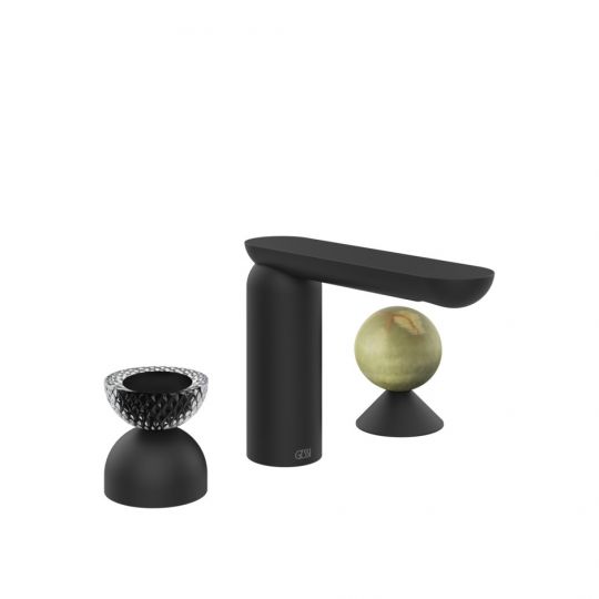 Смеситель для раковины Gessi Perle 74758 без донного клапана с вентилем-полусферой из муранского стекла Balloton и вентилем-сферой из камня Onyx Green схема 10 Смеситель для раковины Gessi Perle 74758 без донного клапана с вентилем-полусферой из муранского стекла Balloton и вентилем-сферой из камня Onyx Green схема 10