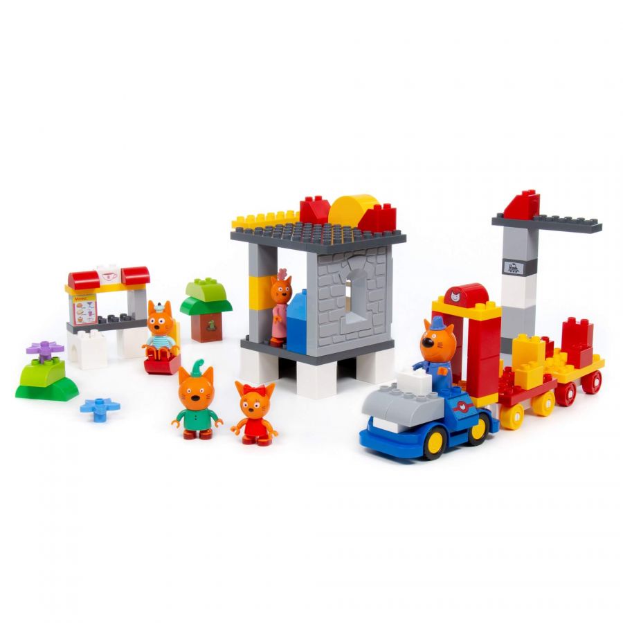 Конструктор "Макси" - "Три кота. Путешествие на поезде" (88 элементов) (в коробке)