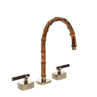 Смеситель для раковины Gessi Jacqueline 77215 со средним изливом и Г-образным вентилем под дерево схема 9