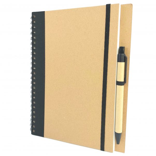 Эко блокнот ALANI с черной отделкой