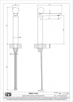 Смеситель для раковины Gessi Perle 74404 высокий без донного клапана с вентилем из из муранского стекла Battuto схема 2