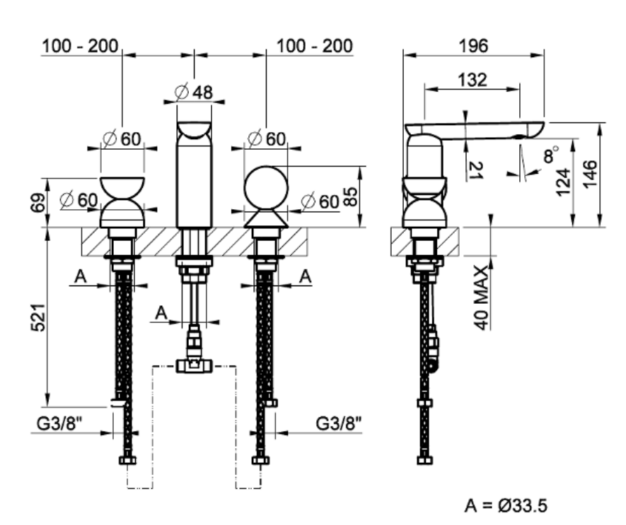 Смеситель для раковины Gessi Perle 74708 без донного клапана с вентилем-полусферой из муранского стекла Balloton и металлическим вентилем-сферой ФОТО