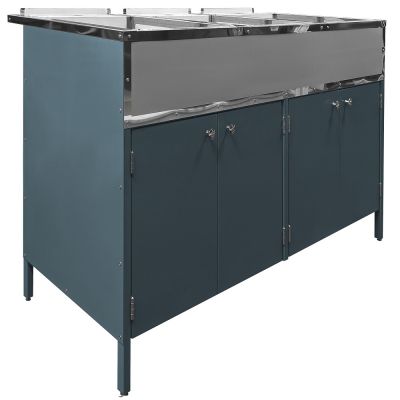 Ванна моечная 3-х секционная с дверками