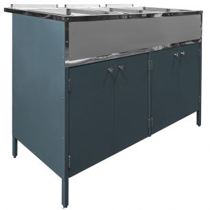 Ванна моечная 3-х секционная с дверками