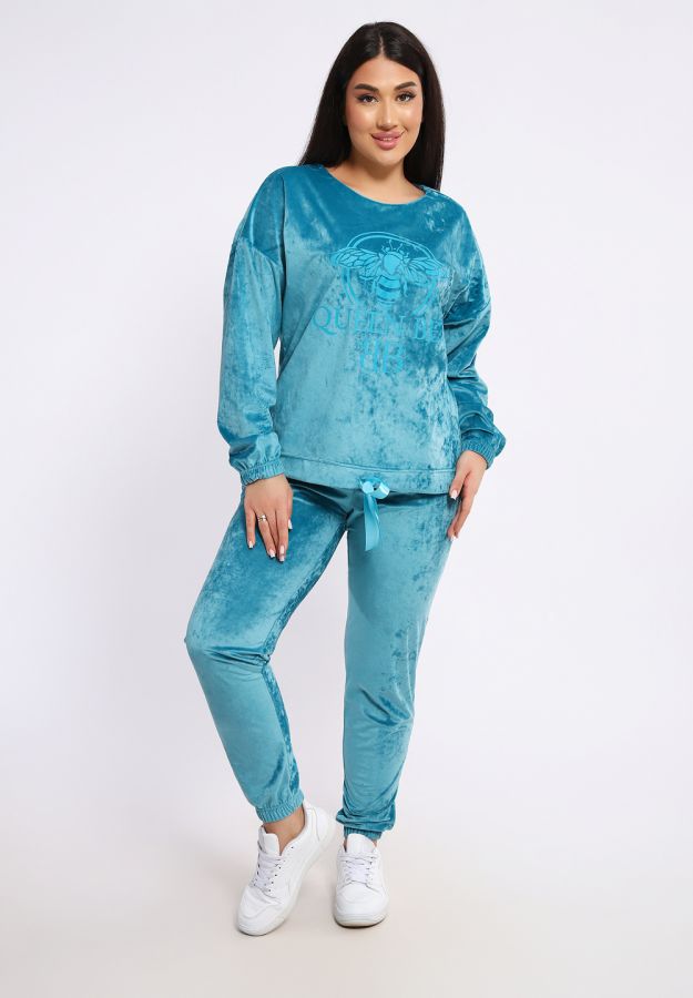 Костюм велюровый 635П [бирюзовый]