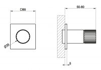 Смеситель для душа Gessi Incastri 75109 встраиваемый на 1 выход без излива схема 2 Смеситель для душа Gessi Incastri 75109 встраиваемый на 1 выход без излива схема 2