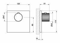 Смеситель для душа Gessi Incastri 75354 встраиваемый на 1 выход схема 2 Смеситель для душа Gessi Incastri 75354 встраиваемый на 1 выход схема 2