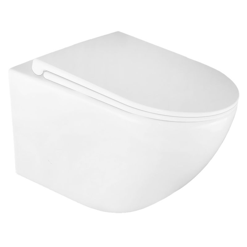 Унитаз подвесной Azario BONELLE 345х490х350 безободковый, смыв торнадо, AZ-2801E