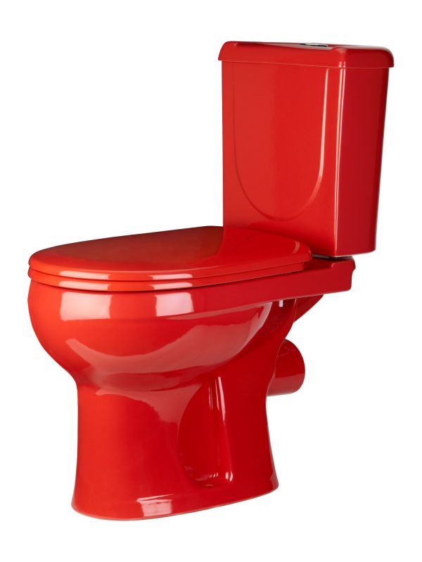 Унитаз-компакт Ирида Стандарт горизонтальный выпуск, с сиденьем, красный 40360110402