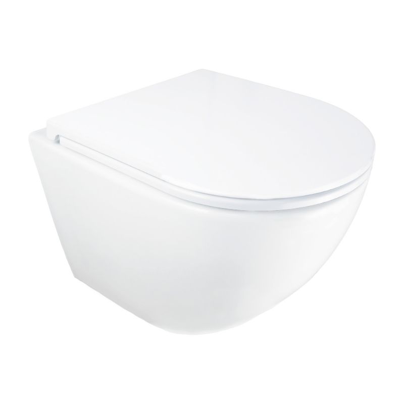 Унитаз подвесной Azario ADAGIO 360х485х365 безободковый, система смыва скрытое торнадо, AZ-5177T-WHT