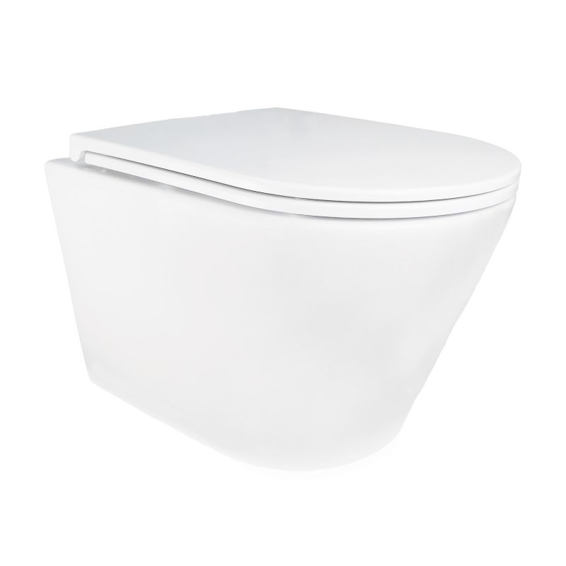 Унитаз подвесной Azario SONGO 360х520х365 безободковый, система смыва скрытое торнадо, AZ-5180T-WHT