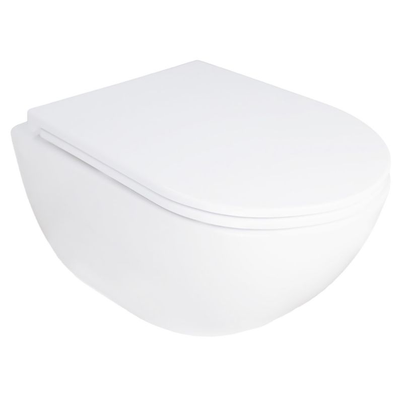 Унитаз подвесной Azario RUMBA 360х520х365 безободковый, система смыва скрытое торнадо, AZ-5175T-WHT