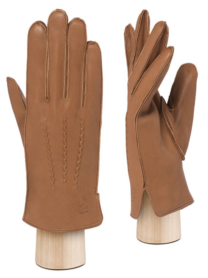 Перчатки мужские 100% ш HS916 camel ELEGANZZA