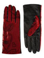 Перчатки женские б/п IS1012 red/black ELEGANZZA