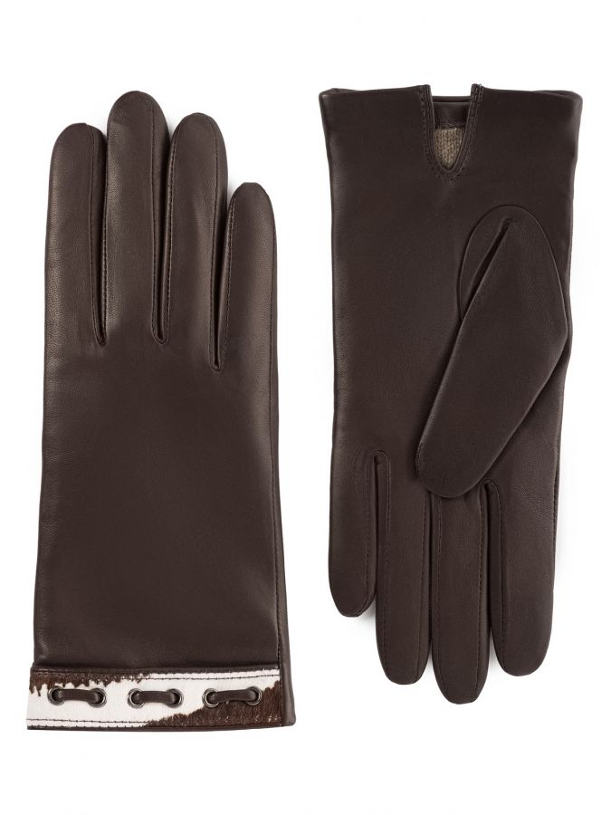 Перчатки женские 100% ш IS2525 truffle ELEGANZZA