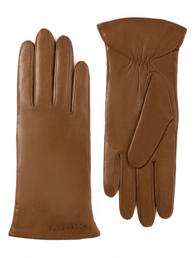 Перчатки женские 100% ш IS00710 camel ELEGANZZA