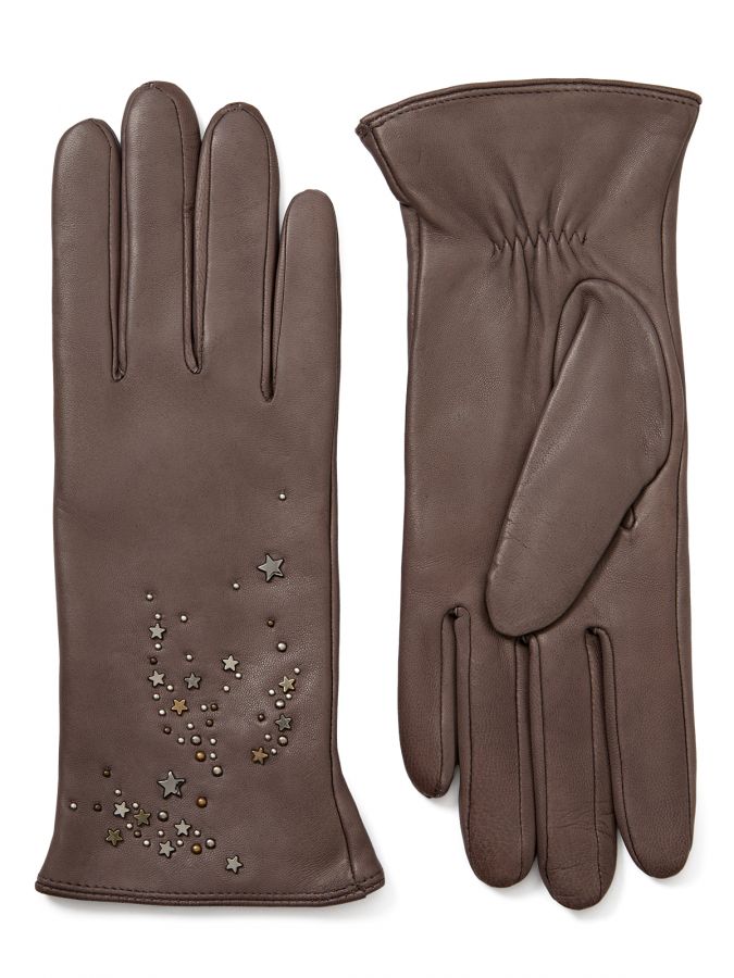 Перчатки женские ш+каш. IS02569 mocha mousse ELEGANZZA