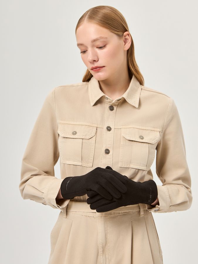 Перчатки жен флис LB-CP-137 black LABBRA