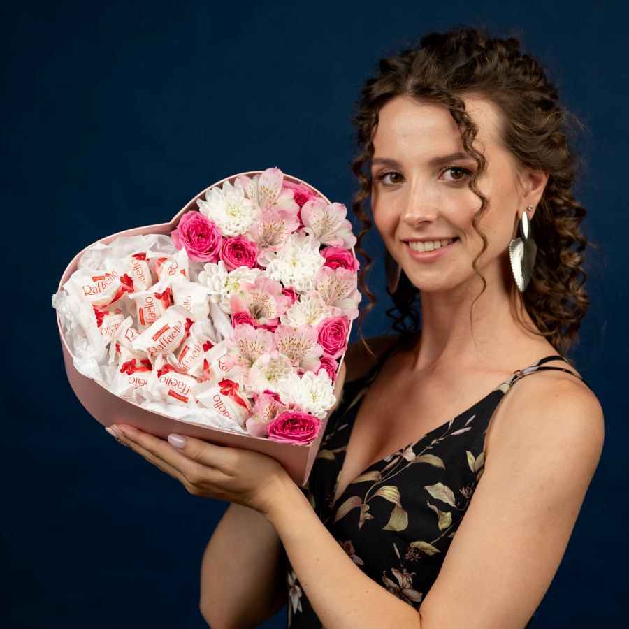 Сердце с рафаэлло размер S