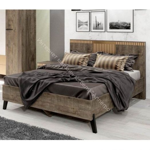 Кровать с ножками 1600 Ольга 3 Дуб коми