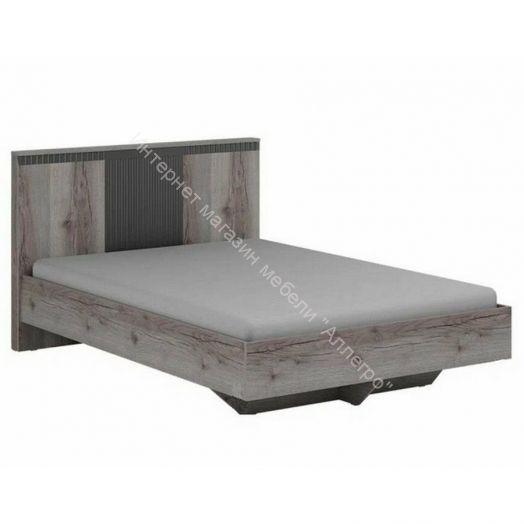 Кровать на цоколе 1600 Ольга 3 Дуб делано серый