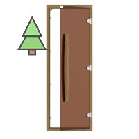 SAWO Дверь 7/19, бронза с порогом, кедр, изогнутая ручка, 741-4SGD