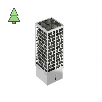 Электрическая печь SAWO Cubos CUB3-45Ni2-P (4,5 кВт, нержавейка), выносной пульт (встроенный блок мощности, пульт покупается отдельно)