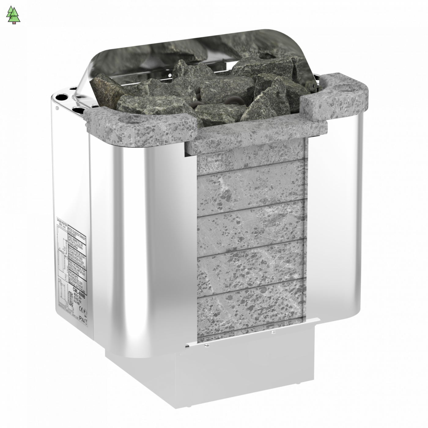 SAWO Электрическая печь CUMULUS CML-60NS, вставка из талькохлорида , выносной пульт (пульт и блок мощности докупаются отдельно)