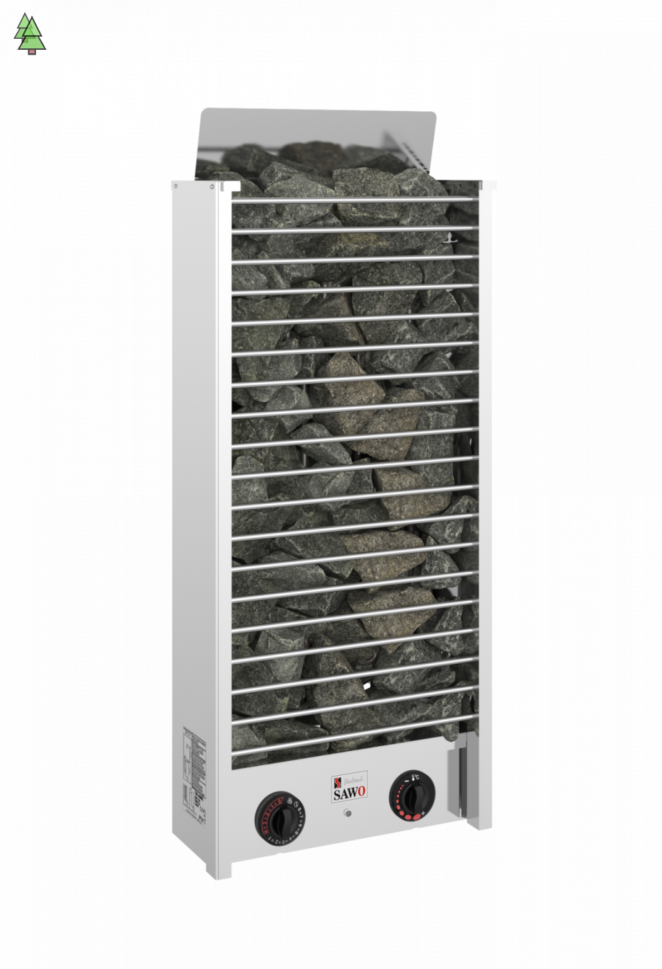 SAWO Электрическая печь MINI CIRRUS ROCK 2, со встроенным блоком управления, 6 кВт, CRR2-60NB-P