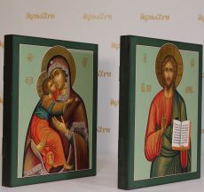 Венчальная пара: Владимирская БМ и Господь Вседержитель 45х38см (сусальное золото)