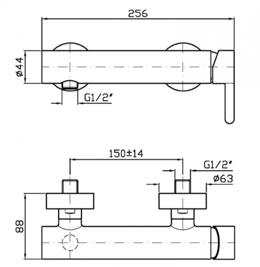 Cмеситель для душа Zucchetti Isy22 ZIS076 схема 2