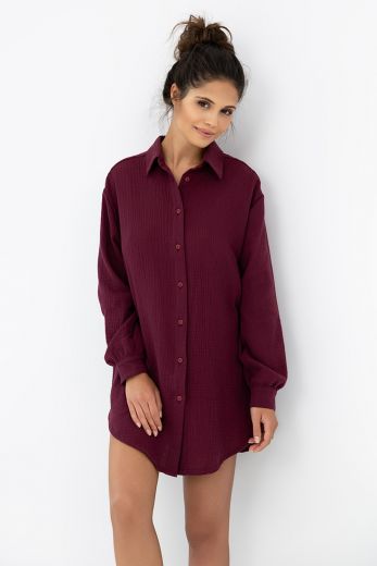 Сорочка домашняя женская повседневная SENSIS Ivory, бордовый