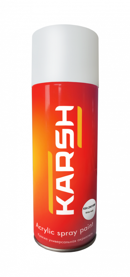 Karsh Краска акриловая белая White 400мл аэрозоль, матовая