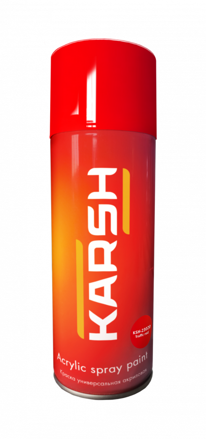 Karsh Краска акриловая  RAL3020 транспортная красная, 400мл аэрозоль, глянец