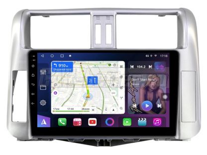 Магнитола Toyota Prado 150 2009-2013, рамка серебро, Farcar, S500 (FC-BM065MS)