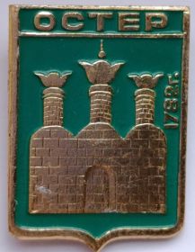 Значок герб Остёр 1782 г. СССР