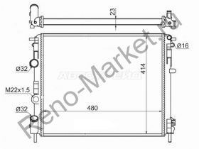 Радиатор охлаждения Logan 08-- +AC