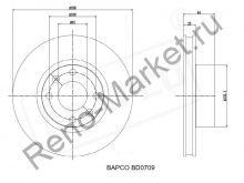 Диск тормозной передний (258x22) RENAULT Clio IV 12> / Logan II 13> / Sandero II 12>