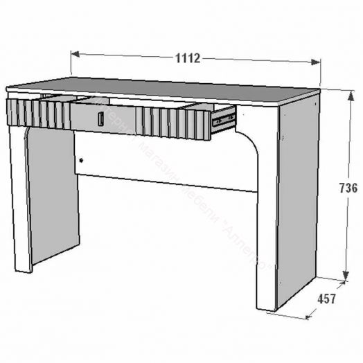 Стол туалетный Ольга 3 Дуб делано серый