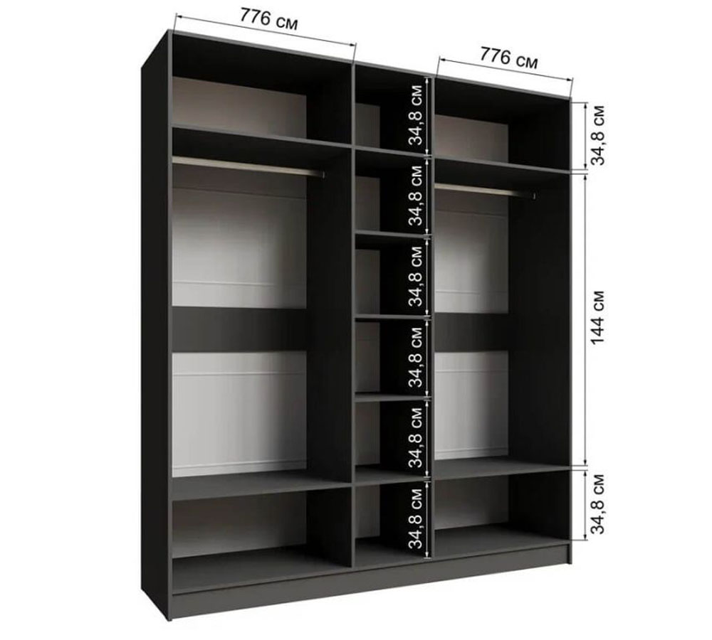 "Мадрид" Шкаф 2,0 с зеркалом