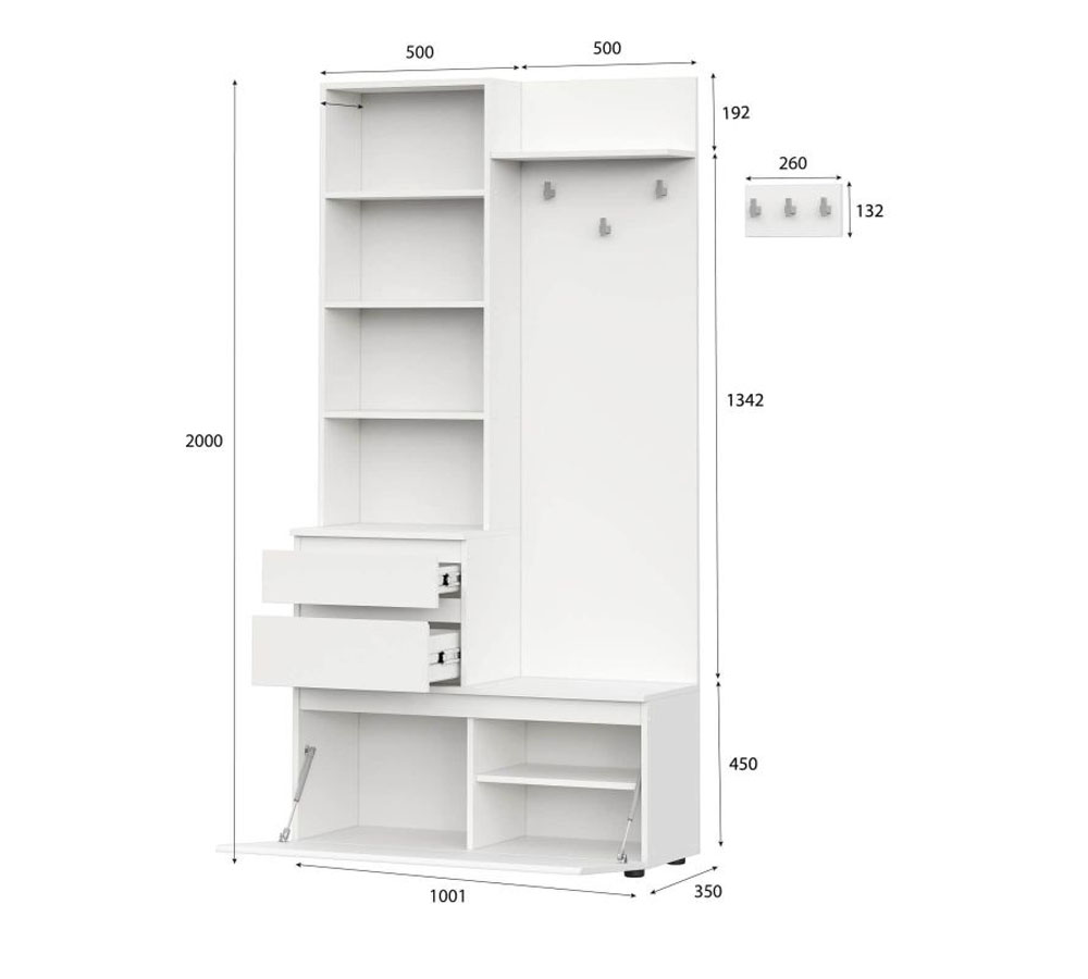 Вешалка с зеркалом "Одри"