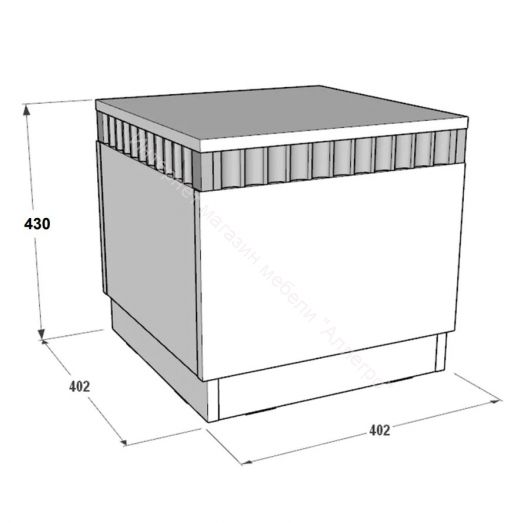 Пуфик на цоколе Ольга 3 Дуб коми