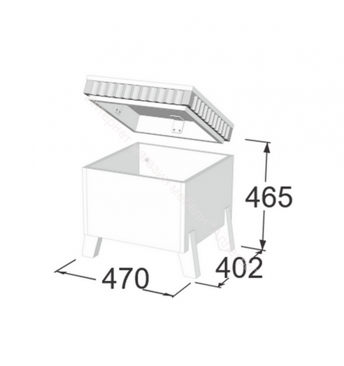 Пуфик с ножками Ольга 3 Дуб делано серый