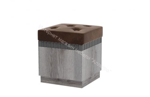 Пуфик на цоколе Ольга 3 Дуб делано серый